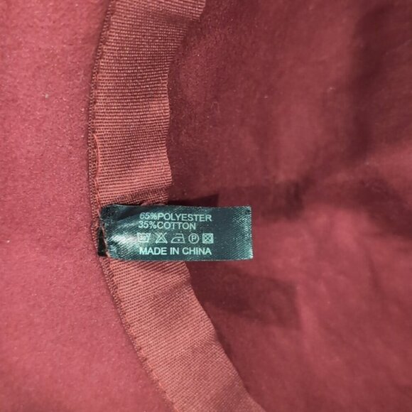 3/$20 Burgundy Felt Floppy Hat Womens One Size Ribbon Tie Accessory Wide Brim - Picture 10 of 12